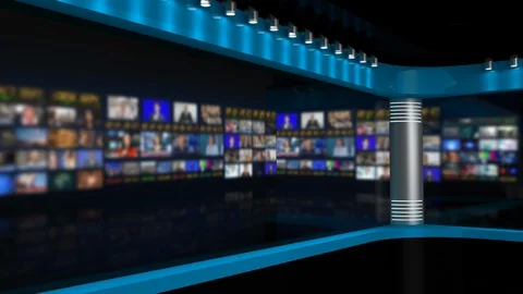 Tv Studio. Studio. News studio. Newsroom Stock Footage 128001711