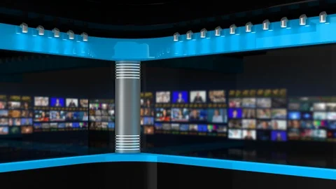Tv Studio. Studio. News studio. Newsroom Background for News Broadcasts Stock Footage 128002048