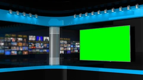 Tv Studio. Studio. News studio. Stock Footage 128006357