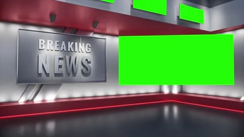 Tv Studio. Studio. News studio. Newsroom Background for News Broadcasts. Blurred Stock-Footage 183831783