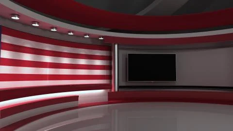 TV studio. USA flag studio. American flag background. News studio. The perfec イラスト素材