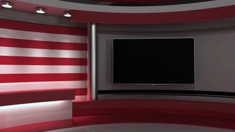 TV studio. USA flag studio. American flag background. News studio. The perfec イラスト素材
