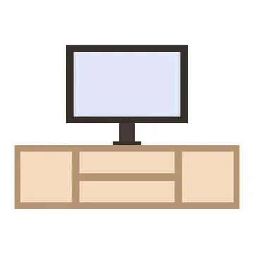 Tv table clip art vector illustration Stock Illustration