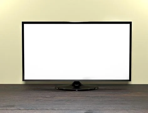 TV on the table mockup 3d render Stock Illustration