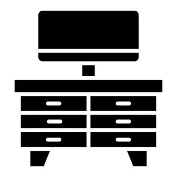 Tv Table Vector Icon Design Illustration Stock Illustration
