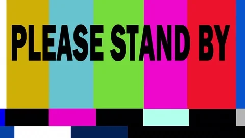 Tv television broadcast screen test pattern film video glitch Stock Footage 83993104