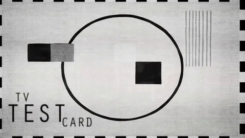Tv test card calibration, alignment - TV broadcast Stock Footage 79308702