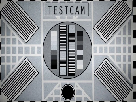 Tv test card calibration, alignment - TV broadcast Stock Footage 79336029