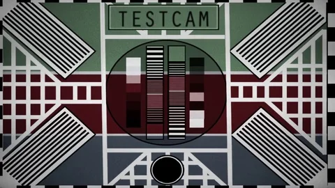 Tv test card calibration, alignment - TV broadcast Stock Footage 79336030