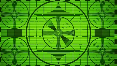 Tv test card calibration, alignment - TV broadcast Stock Footage 79735105