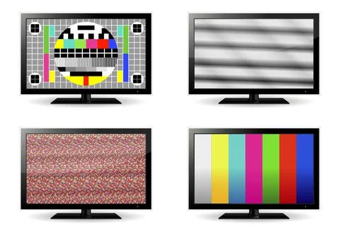 TV test pattern and no signal screens Stockillustratie