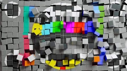 TV Test Pattern Fragmented Concept Stock Photos