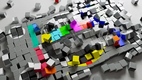 TV Test Pattern Fragmented Concept Stock Photos