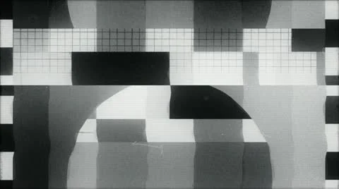 TV Test starting transmission, Black and White Stock Footage
