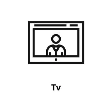TV thin line icon Illustrazione stock