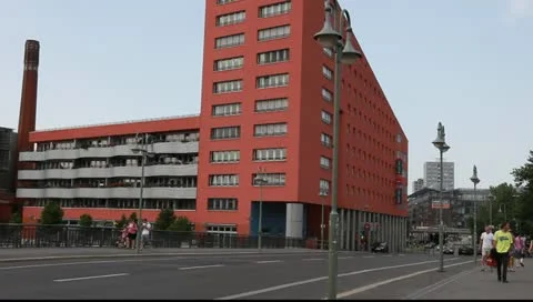 TV Tower and the River Spree in Berlin Stock Footage 11291269
