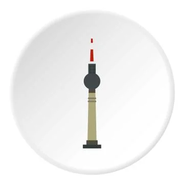 TV tower, Berlin icon circle Ilustración de archivo