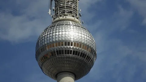 TV Tower Closeup of Berlin, Germany Stock Footage 100906729