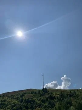 Tv tower on the hill Stock Photos