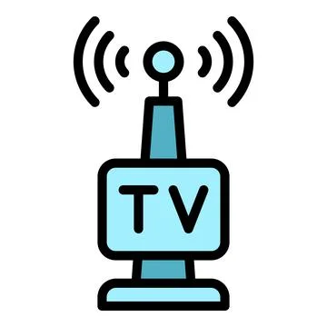 Tv tower icon vector flat イラスト素材