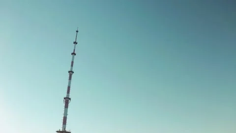 Tv tower on sky background Stock Footage 167879231