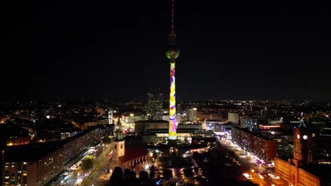 TV tower skyline Berlin Stock Footage 218330429