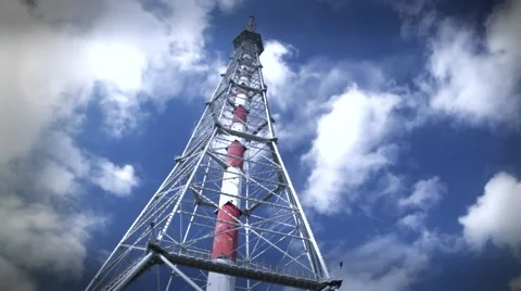 TV tower time-lapse Stock Footage 63387583
