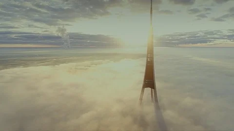 TV towers clouds Time-Lapse Sunset 動画素材 82048075