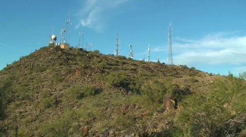 TV Towers on Mountain 库存影片 609124