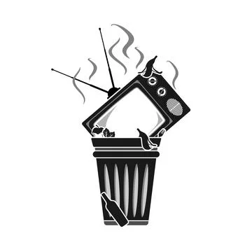TV Trash Logo Stock Illustration