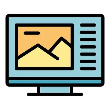Tv tutorial icon vector flat Stock Illustration