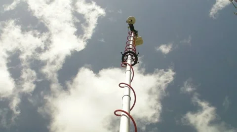 TV-Van mobile telescopic broadcast antenna 2 Stock Footage 7903159