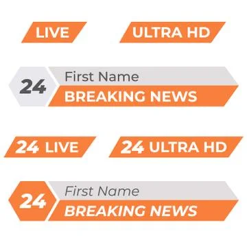 Tv vector bars and broadcast graphics. News banner for tv streaming Illustrazione stock