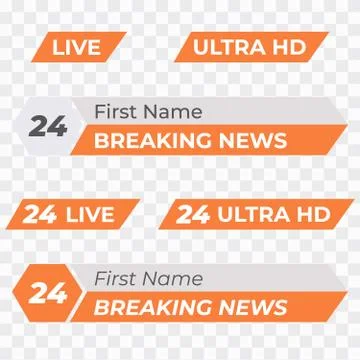 Tv vector bars and broadcast graphics. News banner for tv streaming Illustrazione stock