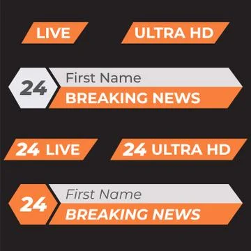 Tv vector bars and broadcast graphics. News banner for tv streaming Stock Illustration