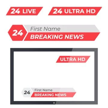Tv vector bars and broadcast graphics. News banner for tv streaming Illustrazione stock