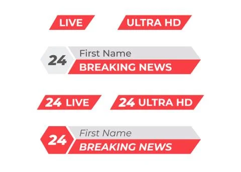 Tv vector bars and broadcast graphics. News banner for tv streaming Illustrazione stock