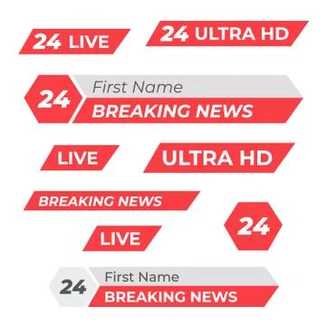 Tv vector bars and broadcast graphics. News banner for tv streaming Stock Illustration