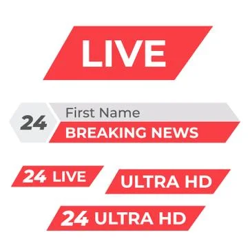 Tv vector bars and broadcast graphics. News banner for tv streaming Illustrazione stock