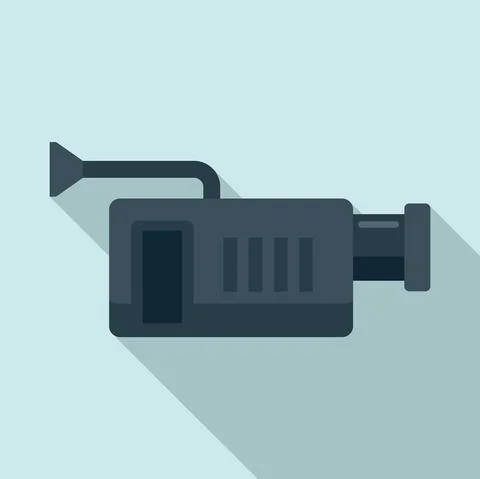 Tv video camera icon, flat style Stock Illustration