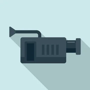 Tv video camera icon, flat style Stock Illustration