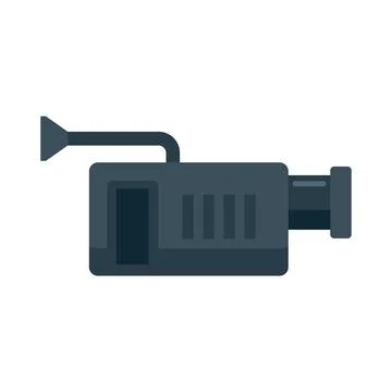Tv video camera icon flat isolated Stock Illustration
