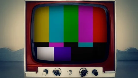 TV vintage analog test pattern heavy distortion Stock Footage 93290720