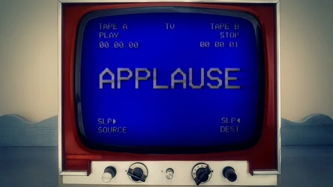 TV vintage analog VHS dt applause Stock Footage