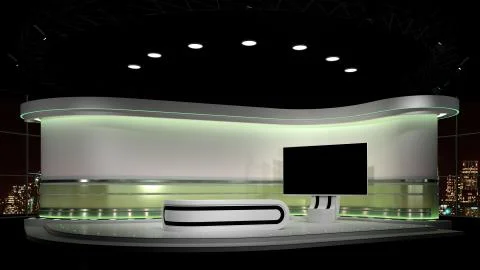TV Virtual Studio background 3d rendering Stock Illustration