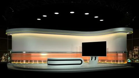 TV Virtual Studio background 3d rendering Stock Illustration