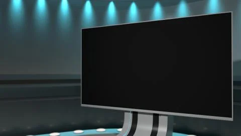 TV Virtual Studio background 3d rendering Stock Illustration