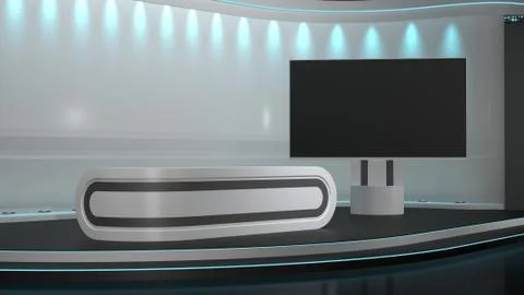 TV Virtual Studio background 3d rendering Stock Illustration