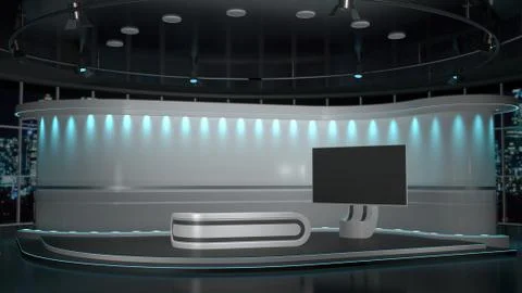 TV Virtual Studio background 3d rendering Stock Illustration