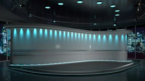 TV Virtual Studio background 3d rendering Stock Illustration